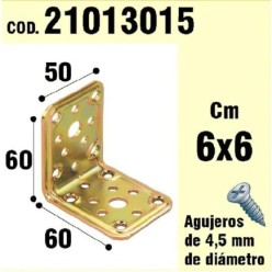 Soporte Para Madera Ángulo   50x 60x 60 mm,
