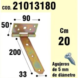Soporte Para Madera Bisagra Bicromatado 200 mm,