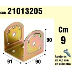 Soporte Para Madera Tipo "U"  Bicromatado 90 mm,
