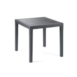 Mesa Resina Ratan Antracita King 80x80 cm,