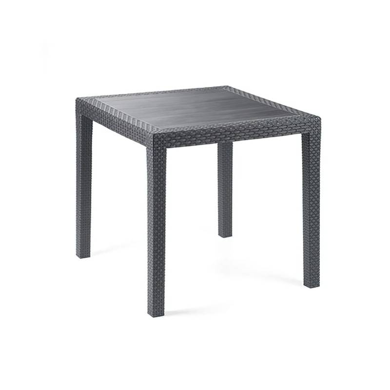 Mesa Resina Ratan Antracita King 80x80 cm,