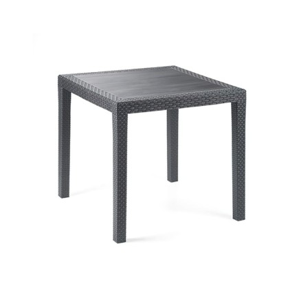 Mesa Resina Ratan Antracita King 80x80 cm,