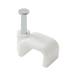 Grapilla Plana Cabeza Redondeada 8 mm, Blanca, 10 unidades