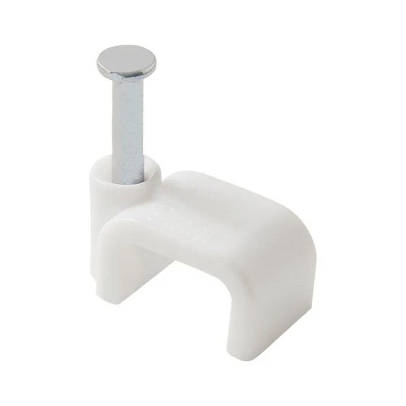 Grapilla Plana Cabeza Redondeada 8 mm, Blanca, 10 unidades