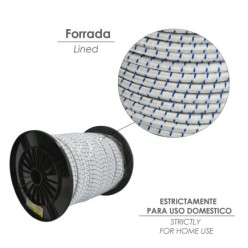 Cuerda Elástica Forrada   10 mm, Rollo de 100 metros