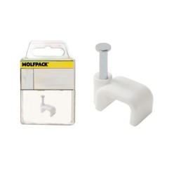 Grapilla Plana Cabeza Redondeada 8 mm, Blanca, 10 unidades