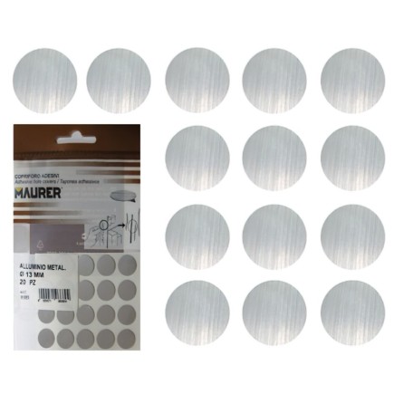 Tapatornillos Adhesivos Gris Metalizado, (Blister 20 unidades)