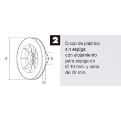 Disco Persiana Plastico Octogonal 160x60 mm, Cinta 22 mm,