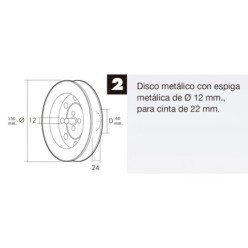Disco Persiana Metalico Espiga Metalica 150x60 Cinta 22 mm,