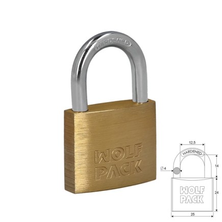 Candado Laton Arco Normal  25 mm,