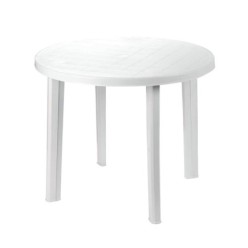 Mesa Resina Blanca Diametro 90 cm,