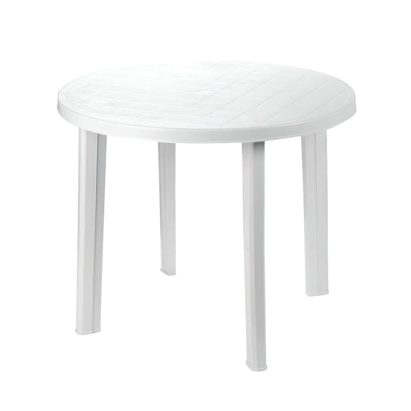 Mesa Resina Blanca Diametro 90 cm,