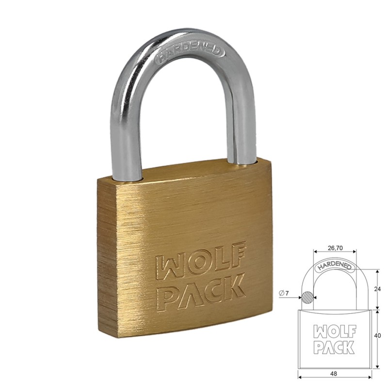 Candado Laton Arco Normal  50 mm,