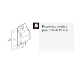 Pasacintas Persiana Zincado Rodillo Nylon Cinta 22 mm,