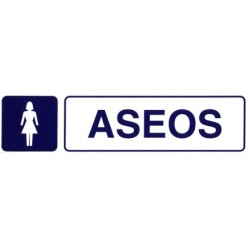 Rotulo Adhesivo 250x63 mm, Aseos Señoras