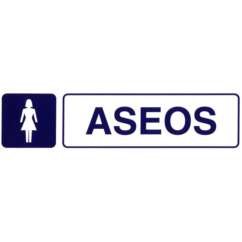 Rotulo Adhesivo 250x63 mm, Aseos Señoras