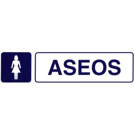 Rotulo Adhesivo 250x63 mm, Aseos Señoras