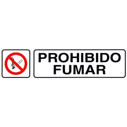 Rotulo Adhesivo 250x63 mm, Prohibido Fumar