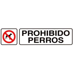Rotulo Adhesivo 250x63 mm, Prohibido Perros