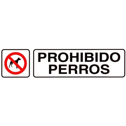 Rotulo Adhesivo 250x63 mm, Prohibido Perros