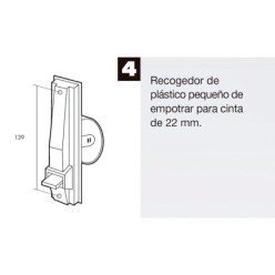 Recogedor Persiana Plastico Pequeño  Cinta 22 mm,