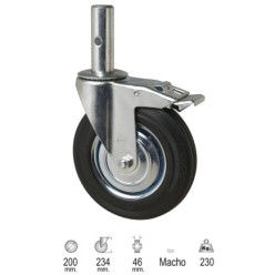 Rueda Industrial Andamio (Macho) 200 mm,