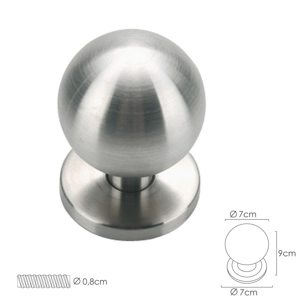 Pomo Puerta Esferico Color Inox Oryx al por Mayor | Almacén de Ferretería