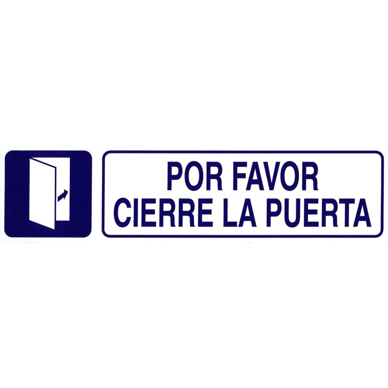 Rotulo Adhesivo 250x63 mm, Por Favor Cierre Puerta
