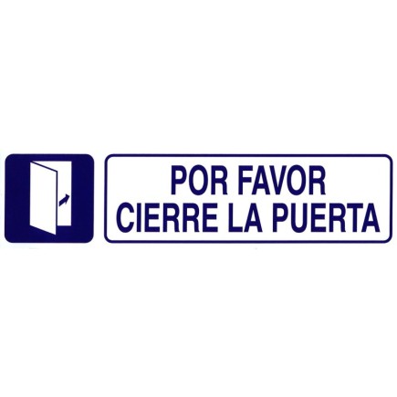 Rotulo Adhesivo 250x63 mm, Por Favor Cierre Puerta