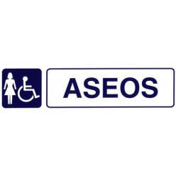 Rotulo Adhesivo Aseos Minusvalidos+mujeres 250x63 mm,
