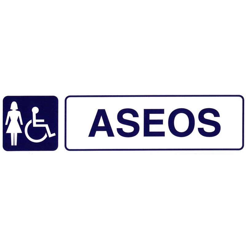 Rotulo Adhesivo Aseos Minusvalidos+mujeres 250x63 mm,