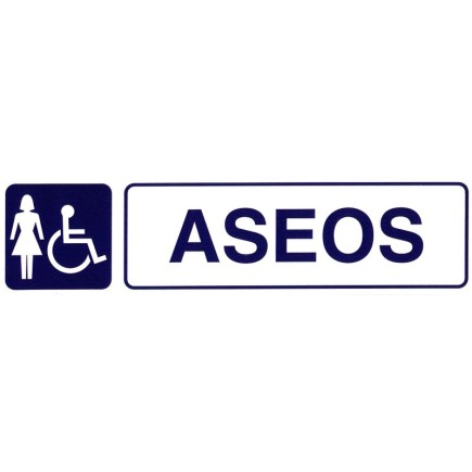 Rotulo Adhesivo Aseos Minusvalidos+mujeres 250x63 mm,