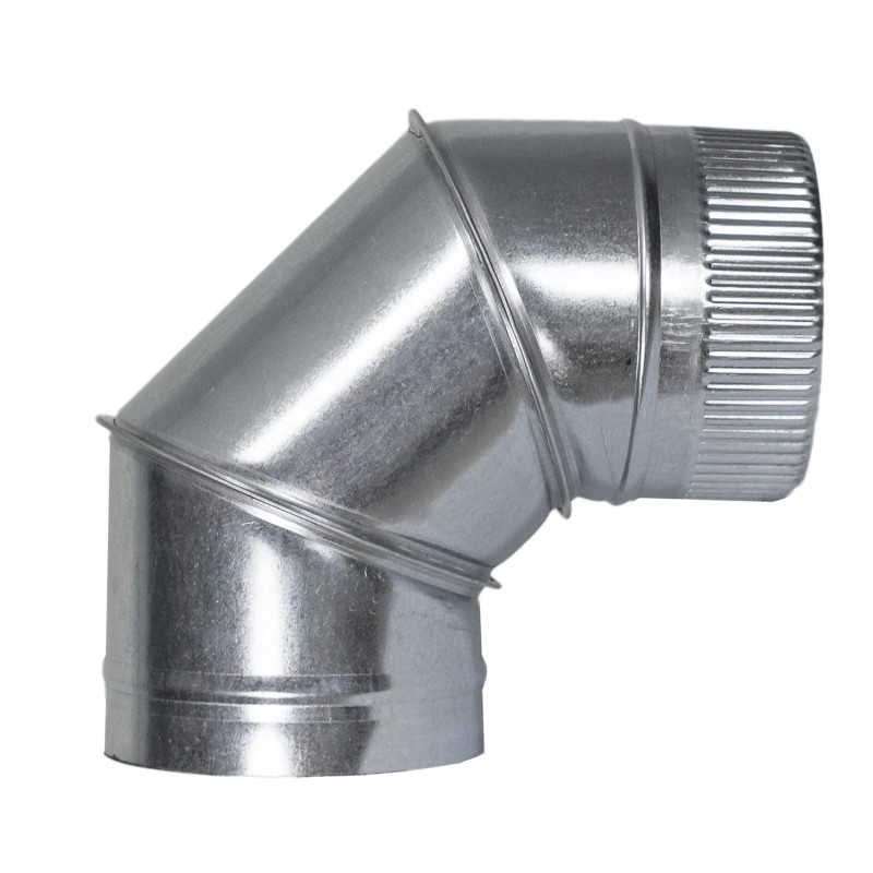 Codo Estufa Galvanizado de 250 mm, 90° (0,8 mm,)