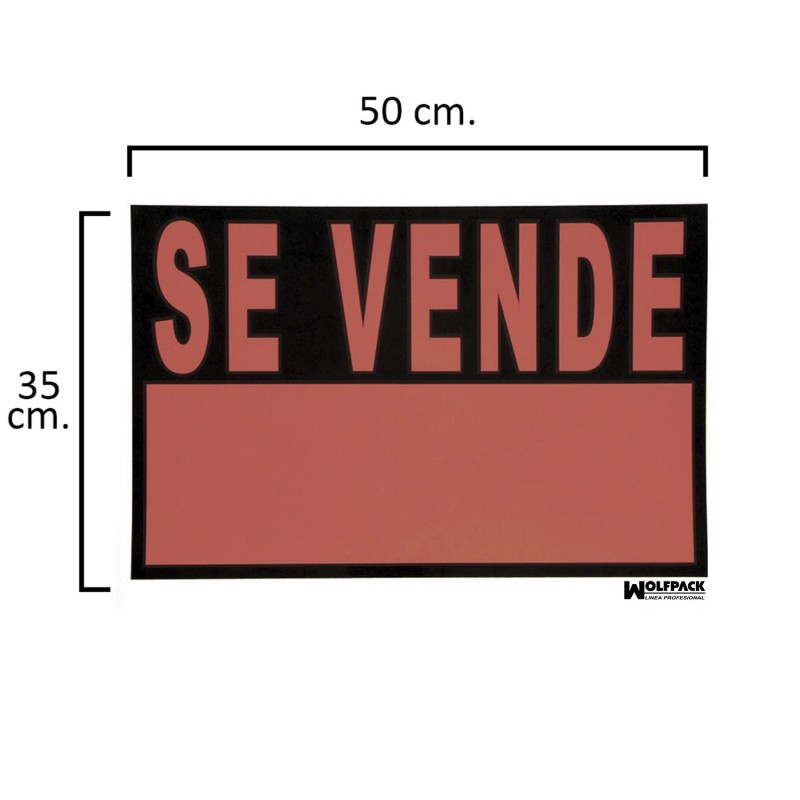 Cartel Se Vende  50x35 cm,