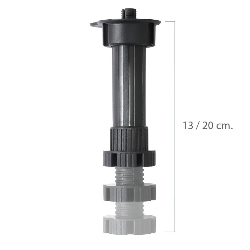 Pata Regulable Desmontable 13 / 20 cm, Negro