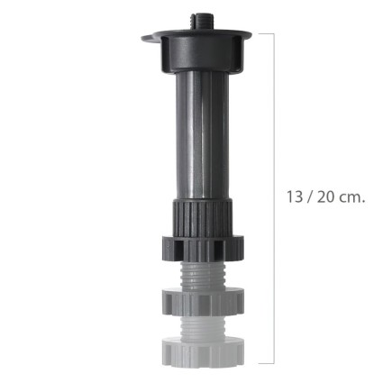 Pata Regulable Desmontable 13 / 20 cm, Negro