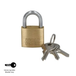 Candado Laton Arco Normal Llaves Iguales 30 mm, Nº1