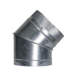 Codo Estufa Galvanizado de  250 mm, 45° (0,8 mm,)