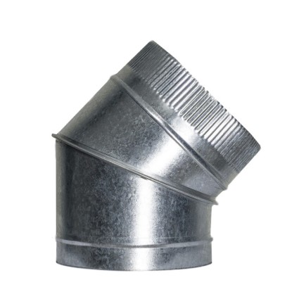 Codo Estufa Galvanizado de  250 mm, 45° (0,8 mm,)