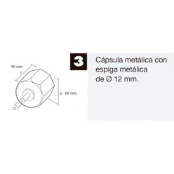Capsula Persiana Metalica Con Espiga Para Eje 60 mm,