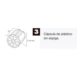 Capsula Persiana Plastico Sin Espiga Para Eje 60 mm,