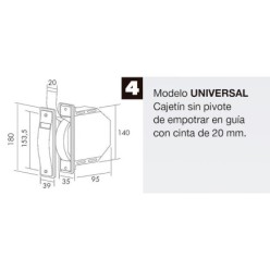 Recogedor Persiana Universal Blanco Cinta 20 mm,