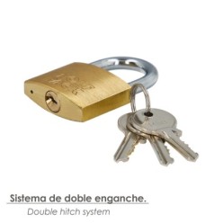 Candado Laton Arco Normal Llaves Iguales 40 mm, Nº1