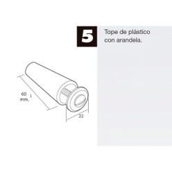 Tope Persiana Con Tornillo 60 mm, Marron