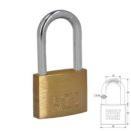 Candado Laton Arco Largo 40 mm,