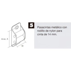 Pasacintas Persiana Mini Rodillos Nylon Cintas 14 mm,