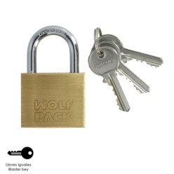 Candado Laton Arco Normal Llaves Iguales 50 mm, Nº2