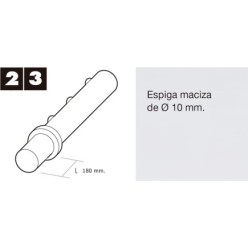 Espiga Persiana 100 mm, Para Disco o Capsula Plastico
