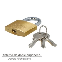 Candado Laton Arco Normal Llaves Iguales 50 mm, Nº2