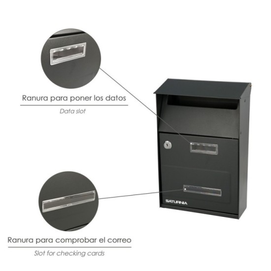 Buzon Exterior Country Gris Oscuro 215 x 320 x 105 mm, al por Mayor | Almacén de Ferretería